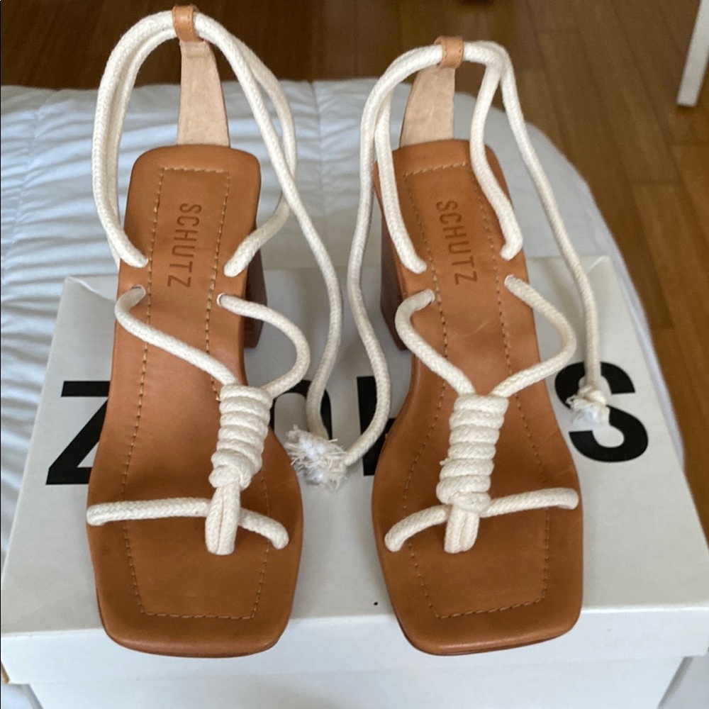 Schutz Tan Women's Strappy Sandals